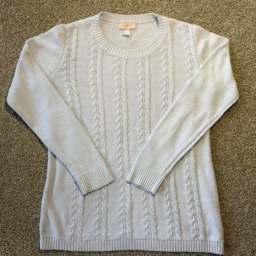 Loft Women's Blue and Grey Jumper